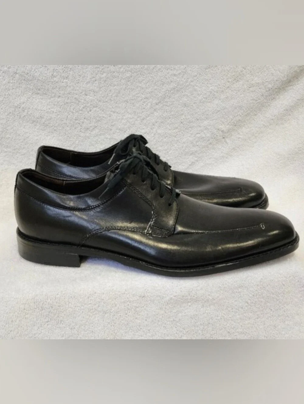 Johnston & Murphy Black Leather Dress Shoes Men's 10.5 Lace Up Flex System